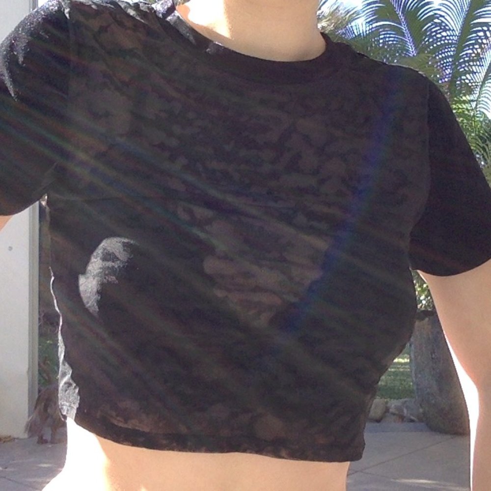 Silence + noise black velvet crop